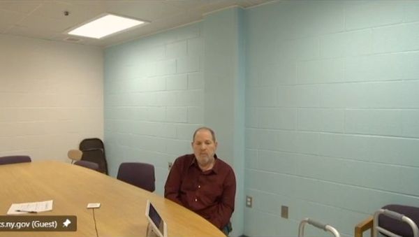 Harvey Weinstein appears from prison, during a virtual hearing regarding possible extradition to California to face further sexual assault charges, before Erie County Court Judge Kenneth Case in Buffalo, New York, U.S. April 30, 2021, in this still image taken from video. - Sputnik International