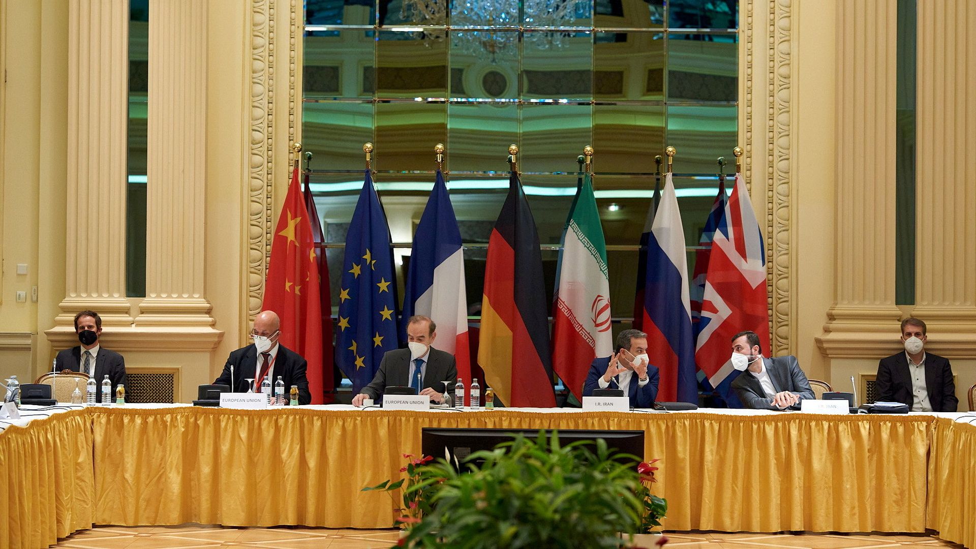 European External Action Service (EEAS) Deputy Secretary General Enrique Mora, Iranian Deputy at Ministry of Foreign Affairs Abbas Araghchi and Iran's ambassador to the U.N. nuclear watchdog Kazem Gharibabadi wait for the start of a meeting of the JCPOA Joint Commission in Vienna, Austria May 1, 2021. EU Delegation in Vienna/Handout via REUTERS ATTENTION EDITORS - THIS PICTURE WAS PROVIDED BY A THIRD PARTY. European External Action Service (EEAS) Deputy Secretary General Enrique Mora, Iranian Deputy at Ministry of Foreign Affairs Abbas Araghchi and Iran's ambassador to the U.N. nuclear watchdog Kazem Gharibabadi wait for the start of a meeting of the JCPOA Joint Commission in Vienna, Austria May 1, 2021. EU Delegation in Vienna/Handout via REUTERS ATTENTION EDITORS - THIS PICTURE WAS PROVIDED BY A THIRD PARTY. - Sputnik International, 1920, 01.05.2021