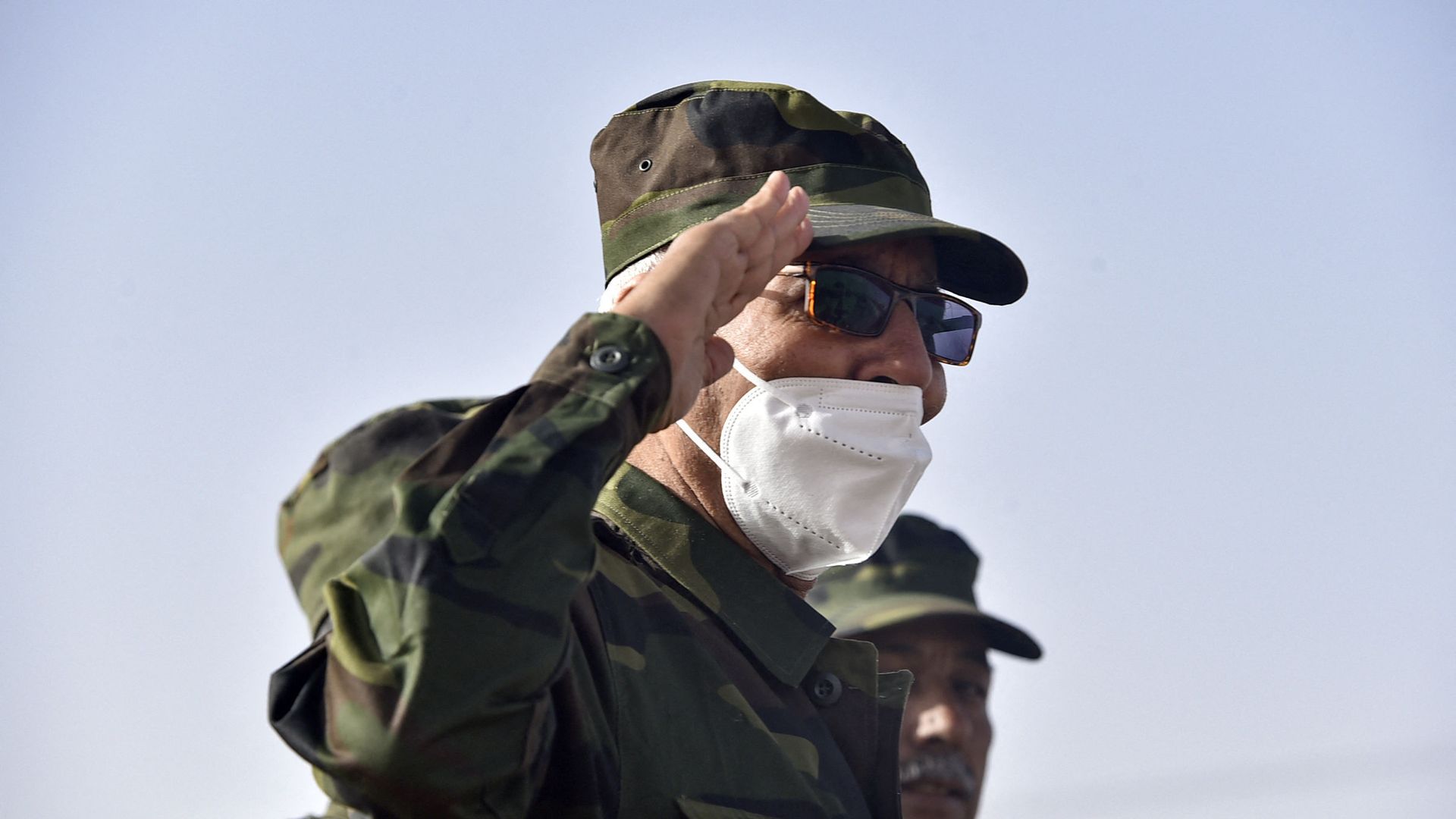 Brahim Ghali, President of the Sahrawi Arab Democratic Republic (SARD) and Secretary-General of the Polisario front, attends celebrations marking the 45th anniversary of the creation of the SARD, on February 27, 2021, at a refugee camp on the outskirts of the southwestern Algerian city of Tindouf, on February 27, 2021. Brahim Ghali, President of the Sahrawi Arab Democratic Republic (SARD) and Secretary-General of the Polisario front, attends celebrations marking the 45th anniversary of the creation of the SARD, on February 27, 2021, at a refugee camp on the outskirts of the southwestern Algerian city of Tindouf, on February 27, 2021. - Sputnik International, 1920, 01.05.2021