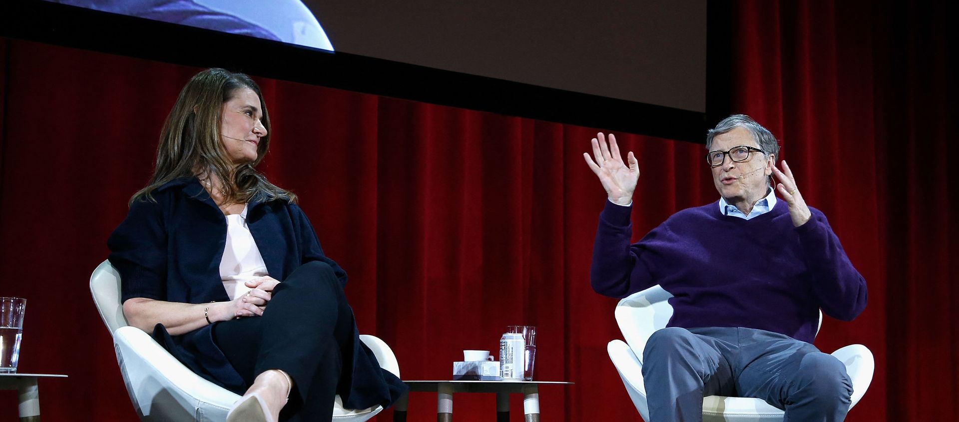 In this file photo taken on February 13, 2018 Melinda Gates and Bill Gates speak during the Lin-Manuel Miranda In conversation with Bill & Melinda Gates panel at Hunter College in New York City. - Bill Gates, the Microsoft founder-turned philanthropist, and his wife Melinda are divorcing after a 27-year-marriage, the couple said in a joint statement Monday. The announcement from one of the world's wealthiest couples, with an estimated net worth of some $130 billion, was made on Twitter. In this file photo taken on February 13, 2018 Melinda Gates and Bill Gates speak during the Lin-Manuel Miranda In conversation with Bill & Melinda Gates panel at Hunter College in New York City. - Bill Gates, the Microsoft founder-turned philanthropist, and his wife Melinda are divorcing after a 27-year-marriage, the couple said in a joint statement Monday. The announcement from one of the world's wealthiest couples, with an estimated net worth of some $130 billion, was made on Twitter. - Sputnik International, 1920, 04.05.2021