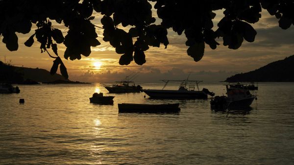 FILE - In this Friday, March 1, 2019 file photo, the sun sets over a small bay with fishing and pleasure crafts at anchor, on Mahe island, Seychelles.  - Sputnik International
