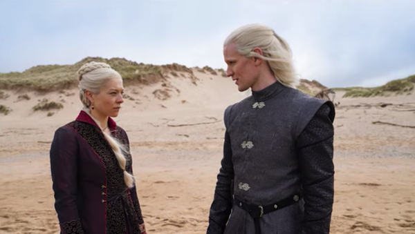 Screenshot captures one of the first peeks at the upcoming Game of Thrones prequel series House of the Dragon, which will be based off of George R.R. Martin's book Fire & Blood. - Sputnik International