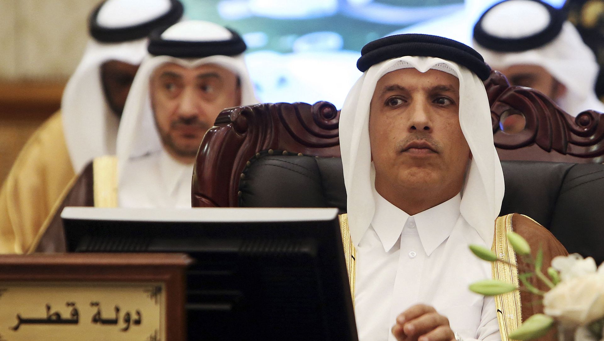 In this file photo taken on November 6, 2018, Qatari Minister of Finance Ali Shareef al-Emadi (R) attends the GCC Financial and Economic cooperation committee in Kuwait City. In this file photo taken on November 6, 2018, Qatari Minister of Finance Ali Shareef al-Emadi (R) attends the GCC Financial and Economic cooperation committee in Kuwait City. - Sputnik International, 1920, 06.05.2021