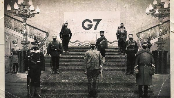 Invaders United Kingdom 1900, a satirical take by Chinese artist Wuheqilin on a May 4 photo of the G7 foreign ministers. The eight figures are recast as the eight powers who invaded China in 1900 to crush the nationalist Yihetuan Movement. Invaders United Kingdom 1900, a satirical take by Chinese artist Wuheqilin on a May 4 photo of the G7 foreign ministers. The eight figures are recast as the eight powers who invaded China in 1900 to crush the nationalist Yihetuan Movement. - Sputnik International