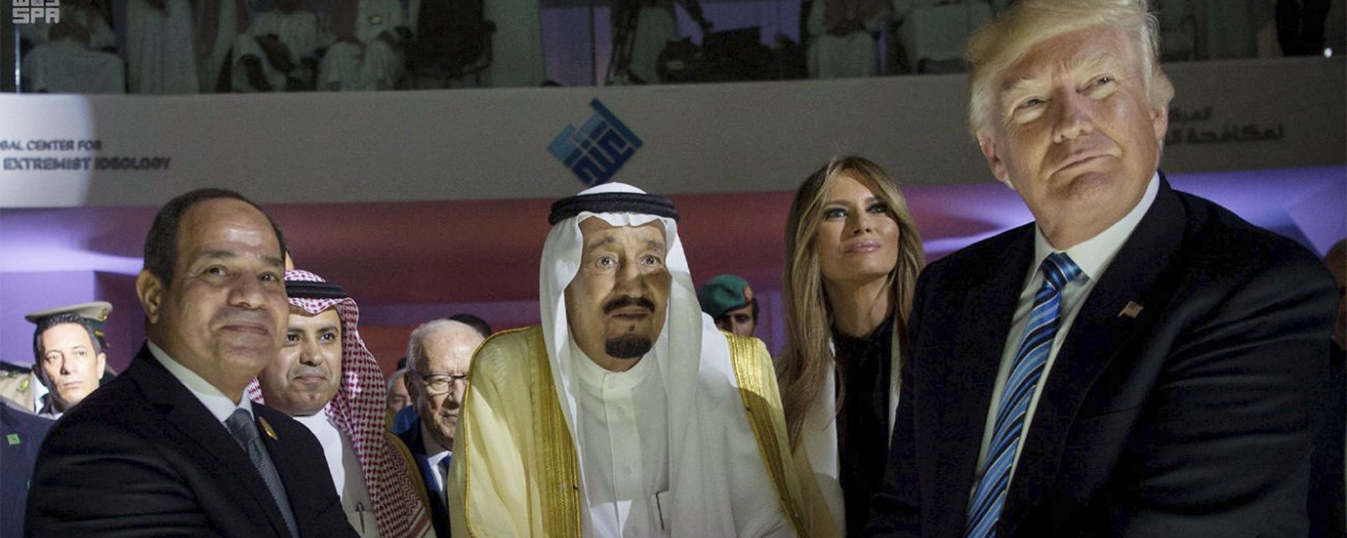 In this image from 21 May 2017, US President Donald Trump, Egyptian President Abdel Fattah el-Sisi, and Saudi King Salman, grasp an orb during a forum in Riyadh. In this image from 21 May 2017, US President Donald Trump, Egyptian President Abdel Fattah el-Sisi, and Saudi King Salman, grasp an orb during a forum in Riyadh. - Sputnik International, 1920, 06.11.2024