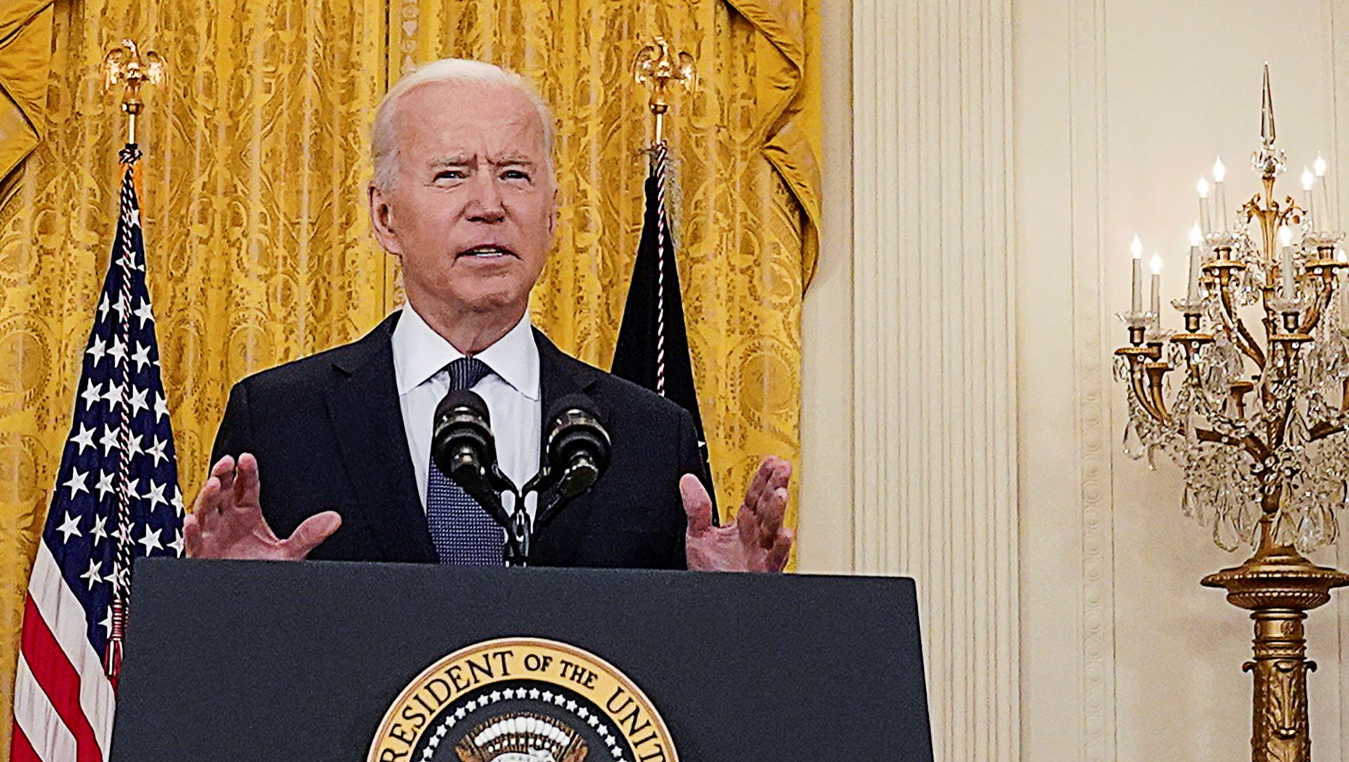 U.S. President Joe Biden delivers remarks on the U.S. economy in the East Room at the White House in Washington, U.S., May 10, 2021. U.S. President Joe Biden delivers remarks on the U.S. economy in the East Room at the White House in Washington, U.S., May 10, 2021. - Sputnik International, 1920, 10.05.2021