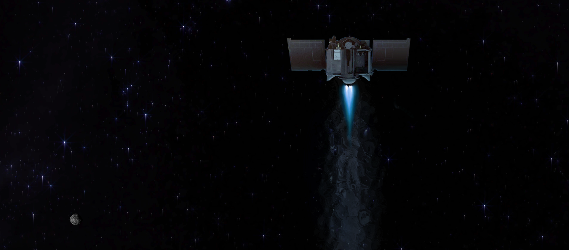 This illustration shows the OSIRIS-REx spacecraft departing asteroid Bennu to begin its two-year journey back to Earth. - Sputnik International, 1920, 10.05.2021