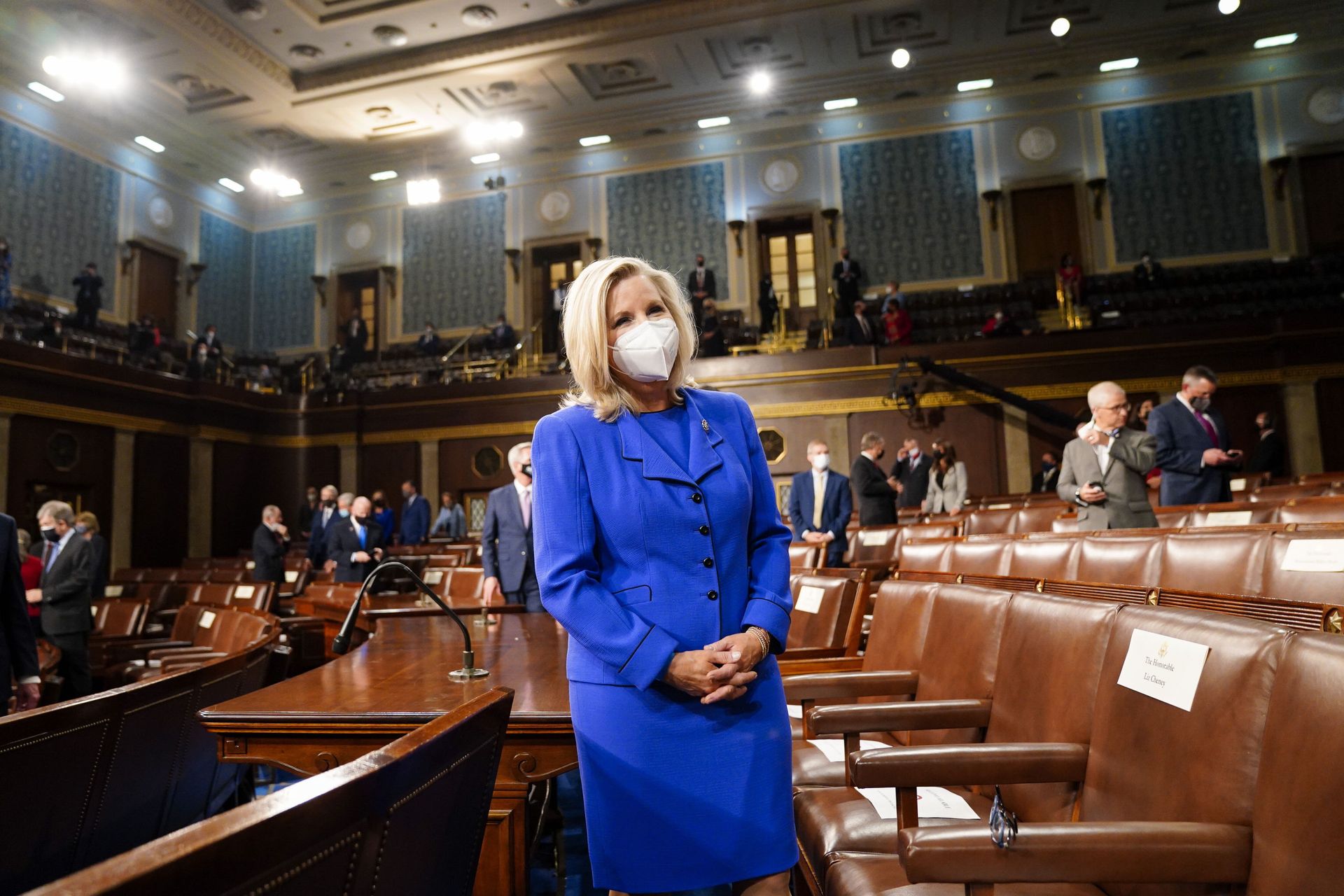 Rep. Liz Cheney, R-Wyo., arrives to the chamber ahead of President Joe Biden speaking to a joint session of Congress, Wednesday, April 28, 2021, in the House Chamber at the U.S. Capitol in Washington. - Sputnik International, 1920, 07.09.2021