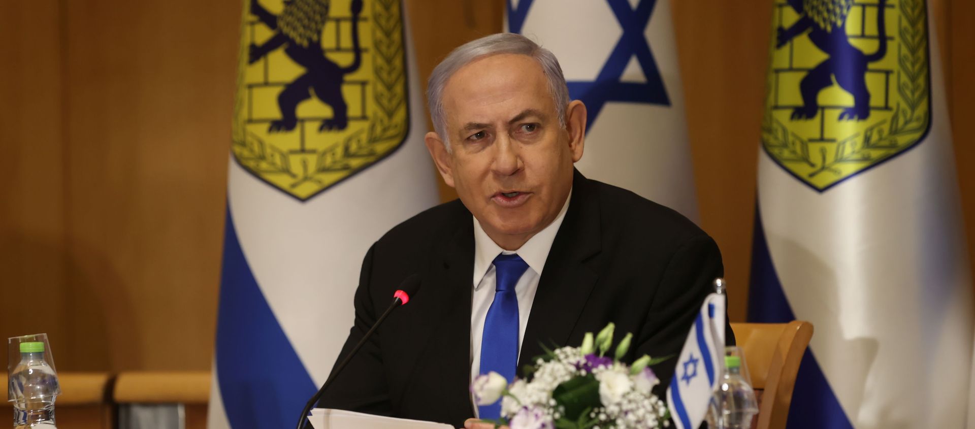 Israeli Prime Minister Benjamin Netanyahu attends a special cabinet meeting on the occasion of Jerusalem Day, in Jerusalem, May 9, 2021. Israeli Prime Minister Benjamin Netanyahu attends a special cabinet meeting on the occasion of Jerusalem Day, in Jerusalem, May 9, 2021. - Sputnik International, 1920, 11.05.2021