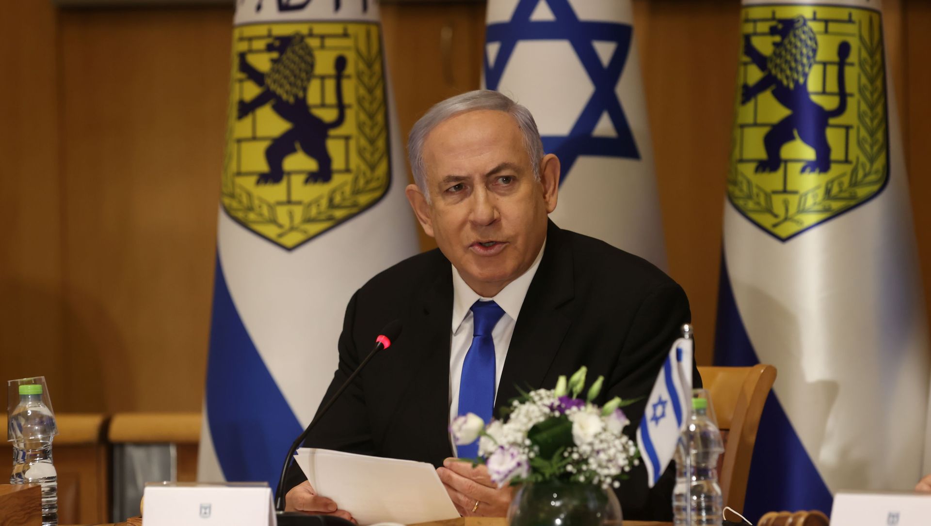 Israeli Prime Minister Benjamin Netanyahu attends a special cabinet meeting on the occasion of Jerusalem Day, in Jerusalem, May 9, 2021. Israeli Prime Minister Benjamin Netanyahu attends a special cabinet meeting on the occasion of Jerusalem Day, in Jerusalem, May 9, 2021. - Sputnik International, 1920, 11.05.2021