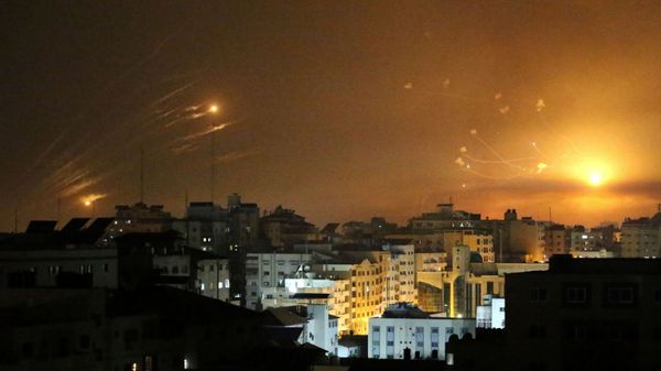 Israel's Iron Dome anti-missile system fires interceptor missiles as rockets are launched from the Gaza Strip towards Israel, in Gaza May 12, 2021. - Sputnik International