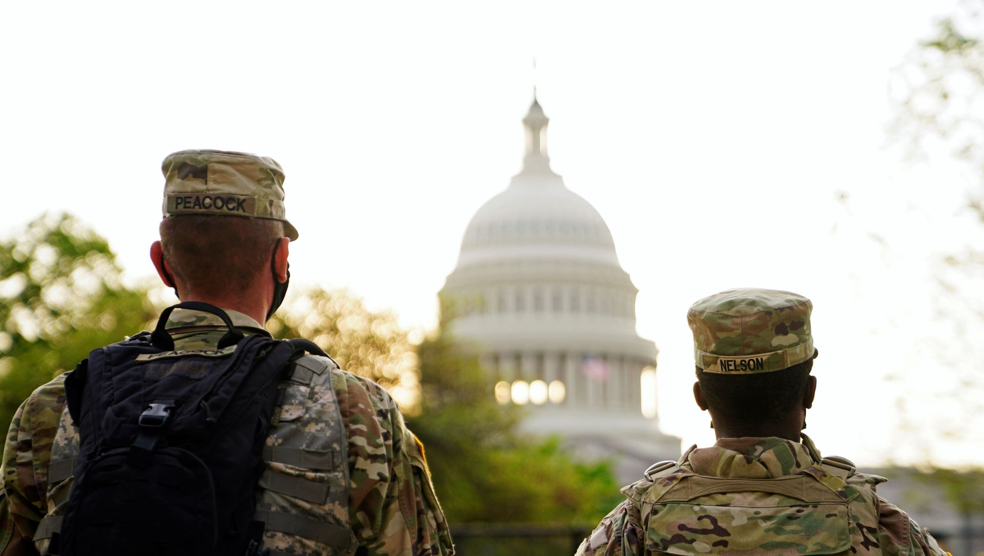 Members of the National Guard patrol the U.S. Capitol grounds prior to U.S. President Joe Biden's first address to a joint session of the U.S. Congress in Washington, U.S., April 28, 2021. Members of the National Guard patrol the U.S. Capitol grounds prior to U.S. President Joe Biden's first address to a joint session of the U.S. Congress in Washington, U.S., April 28, 2021. - Sputnik International, 1920, 20.05.2021