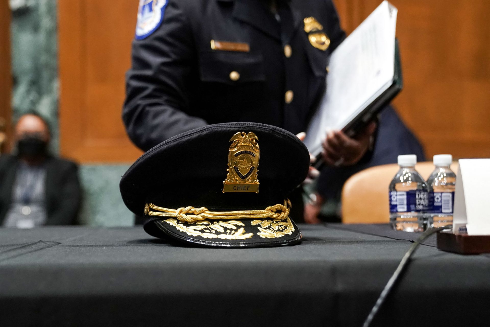 The hat of acting U.S. Capitol Police chief Yogananda Pittman sits on the table before an Appropriations Subcommittee hearing on Capitol Hill on April 21, 2021 in Washington, DC. The committee is hearing testimony on the FY 2022 budget request for the Architect of the Capitol, Senate Sergeant of Arms and the U.S. Capitol Police. The hat of acting U.S. Capitol Police chief Yogananda Pittman sits on the table before an Appropriations Subcommittee hearing on Capitol Hill on April 21, 2021 in Washington, DC. The committee is hearing testimony on the FY 2022 budget request for the Architect of the Capitol, Senate Sergeant of Arms and the U.S. Capitol Police. - Sputnik International, 1920, 07.09.2021