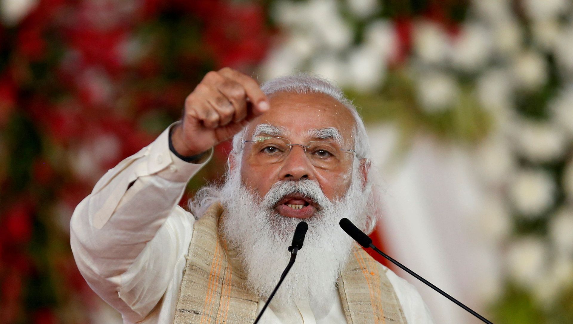 FILE PHOTO: India's Prime Minister Narendra Modi addresses a gathering before flagging off the Dandi March, or Salt March, to celebrate the 75th anniversary of India's Independence, in Ahmedabad, India, March 12, 2021. FILE PHOTO: India's Prime Minister Narendra Modi addresses a gathering before flagging off the Dandi March, or Salt March, to celebrate the 75th anniversary of India's Independence, in Ahmedabad, India, March 12, 2021. - Sputnik International, 1920, 21.05.2021
