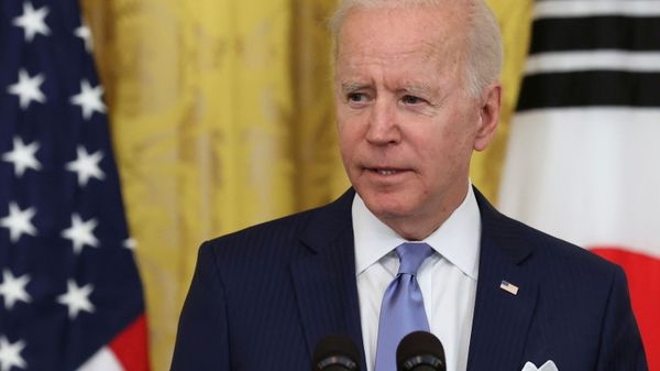 U.S. President Joe Biden speaks during a joint news conference with South Korea's President Moon Jae-in (not pictured) after a day of meetings at the White House, in Washington, U.S. May 21, 2021 - Sputnik International