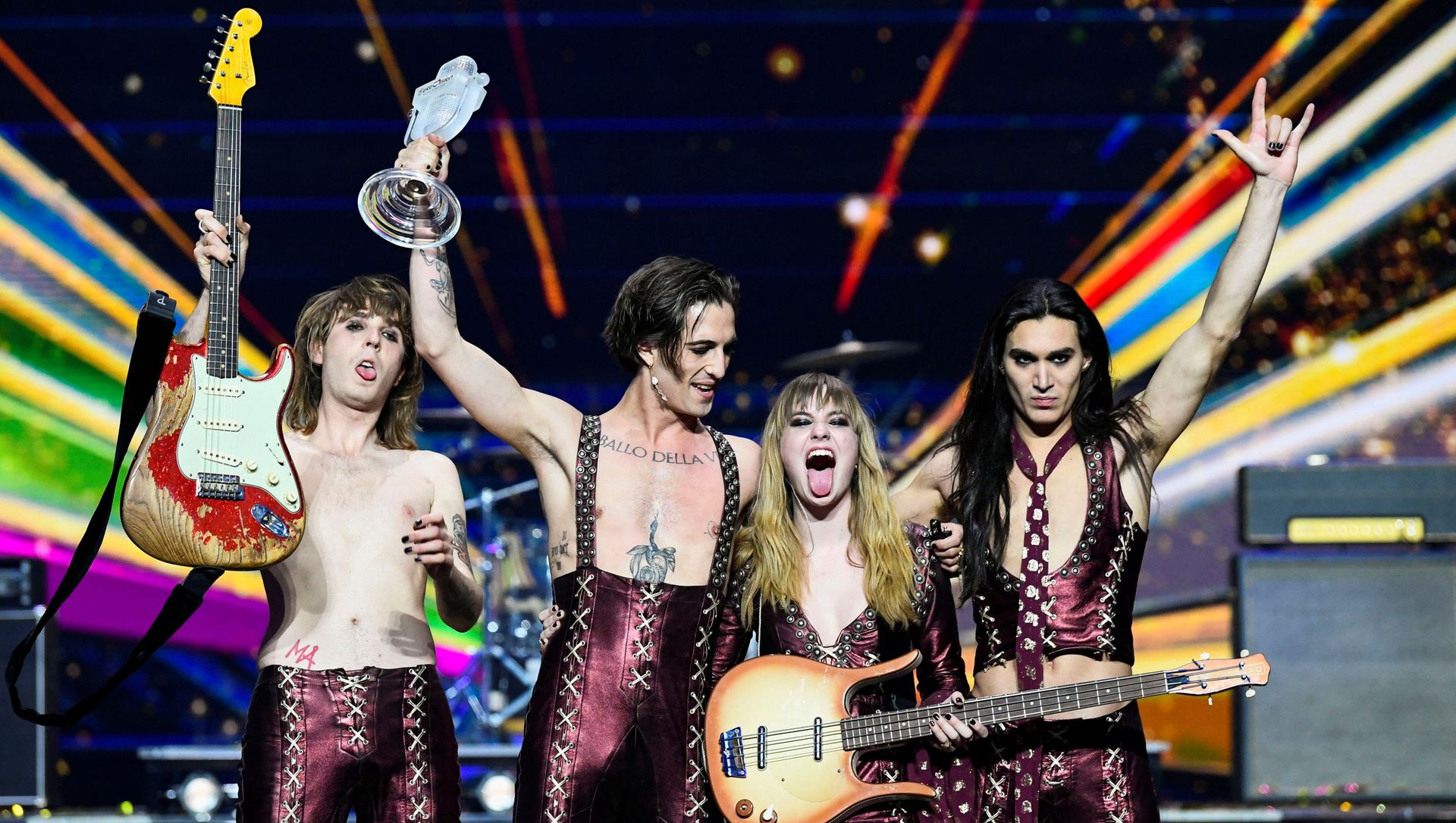 Maneskin of Italy appear on stage after winning the 2021 Eurovision Song Contest in Rotterdam, Netherlands, May 23, 2021. Maneskin of Italy appear on stage after winning the 2021 Eurovision Song Contest in Rotterdam, Netherlands, May 23, 2021. - Sputnik International, 1920, 22.05.2021