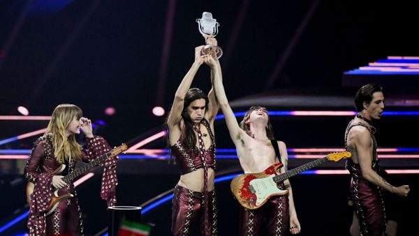 Maneskin of Italy appear on stage after winning the 2021 Eurovision Song Contest in Rotterdam, Netherlands, May 23, 2021. - Sputnik International