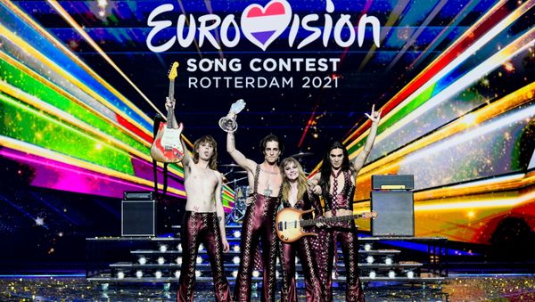 Maneskin of Italy appear on stage after winning the 2021 Eurovision Song Contest in Rotterdam, Netherlands, 23 May 2021.  - Sputnik International