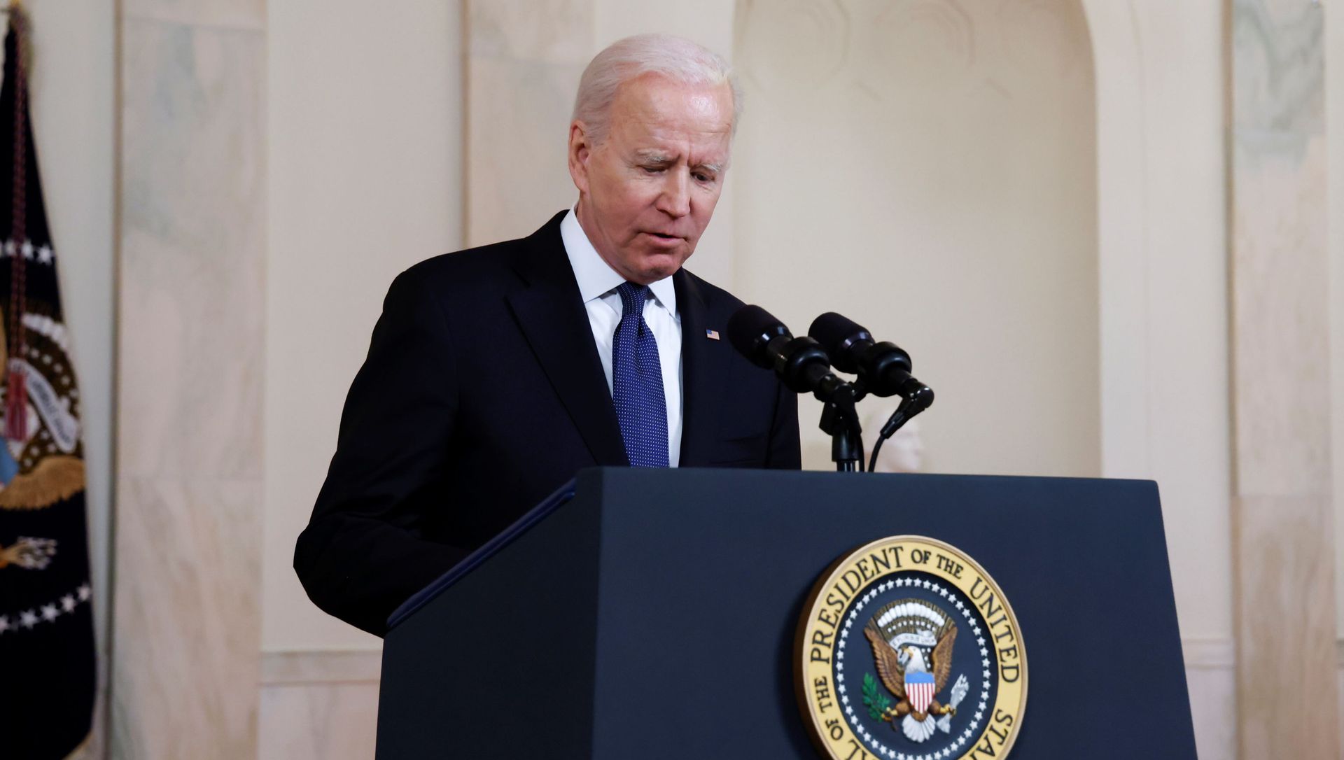 U.S. President Joe Biden delivers remarks before a ceasefire agreed by Israel and Hamas was to go into effect, during a brief appearance in the Cross Hall at the White House in Washington, U.S., May 20, 2021. U.S. President Joe Biden delivers remarks before a ceasefire agreed by Israel and Hamas was to go into effect, during a brief appearance in the Cross Hall at the White House in Washington, U.S., May 20, 2021. - Sputnik International, 1920, 24.05.2021