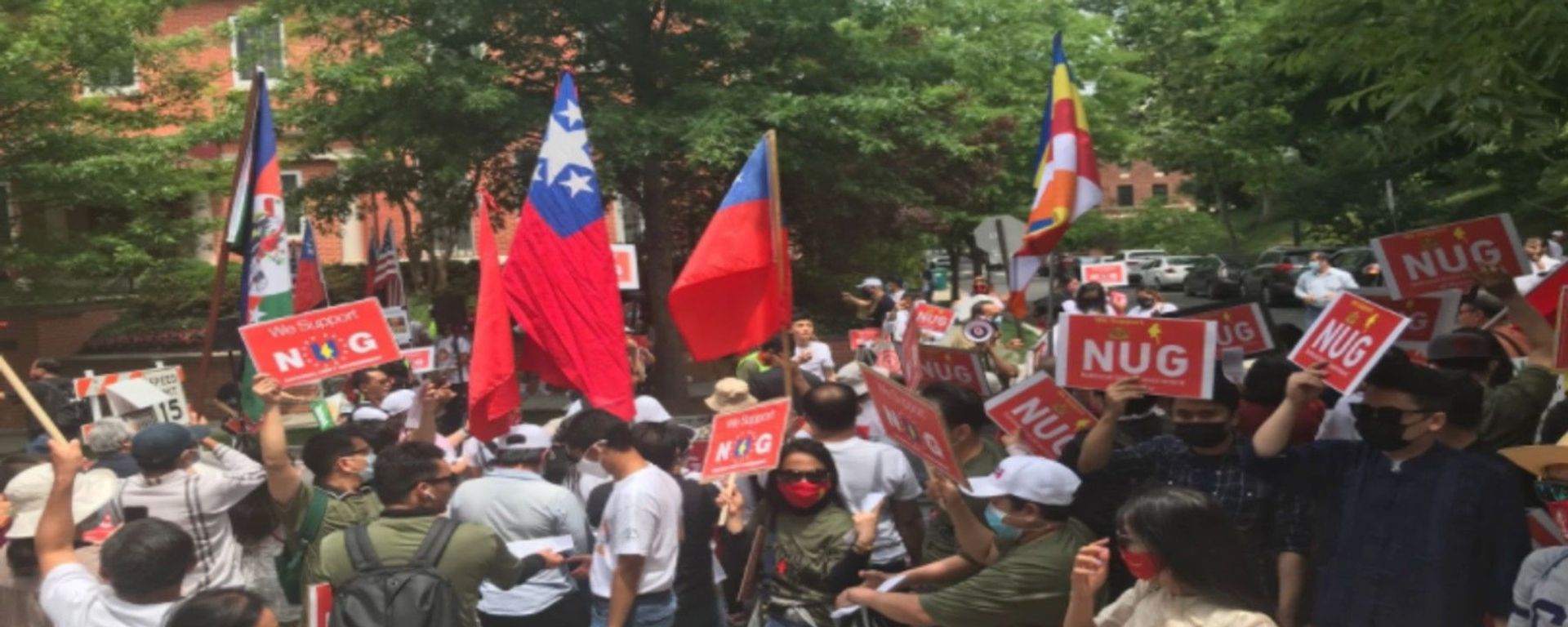 Supporters of the National Unity Government of Myanmar gather outside of Embassy of Myanmar in DC Image/ MariTi Blaise Lovell Supporters of the National Unity Government of Myanmar gather outside of Embassy of Myanmar in DC Image/ MariTi Blaise Lovell - Sputnik International, 1920, 16.08.2022