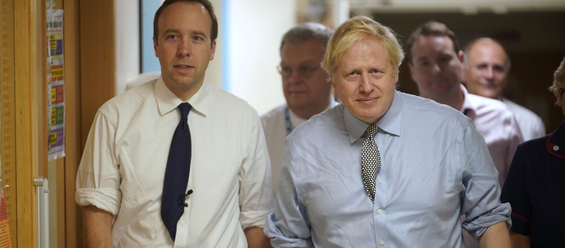 Health Secretary Matt Hancock, left, and Prime Minister Boris Johnson visit Bassetlaw District General Hospital, during their General Election campaign in Worksop, Nottinghamshire, England on Friday, 22 November 2019. Health Secretary Matt Hancock, left, and Prime Minister Boris Johnson visit Bassetlaw District General Hospital, during their General Election campaign in Worksop, Nottinghamshire, England on Friday, 22 November 2019. - Sputnik International, 1920, 26.05.2021