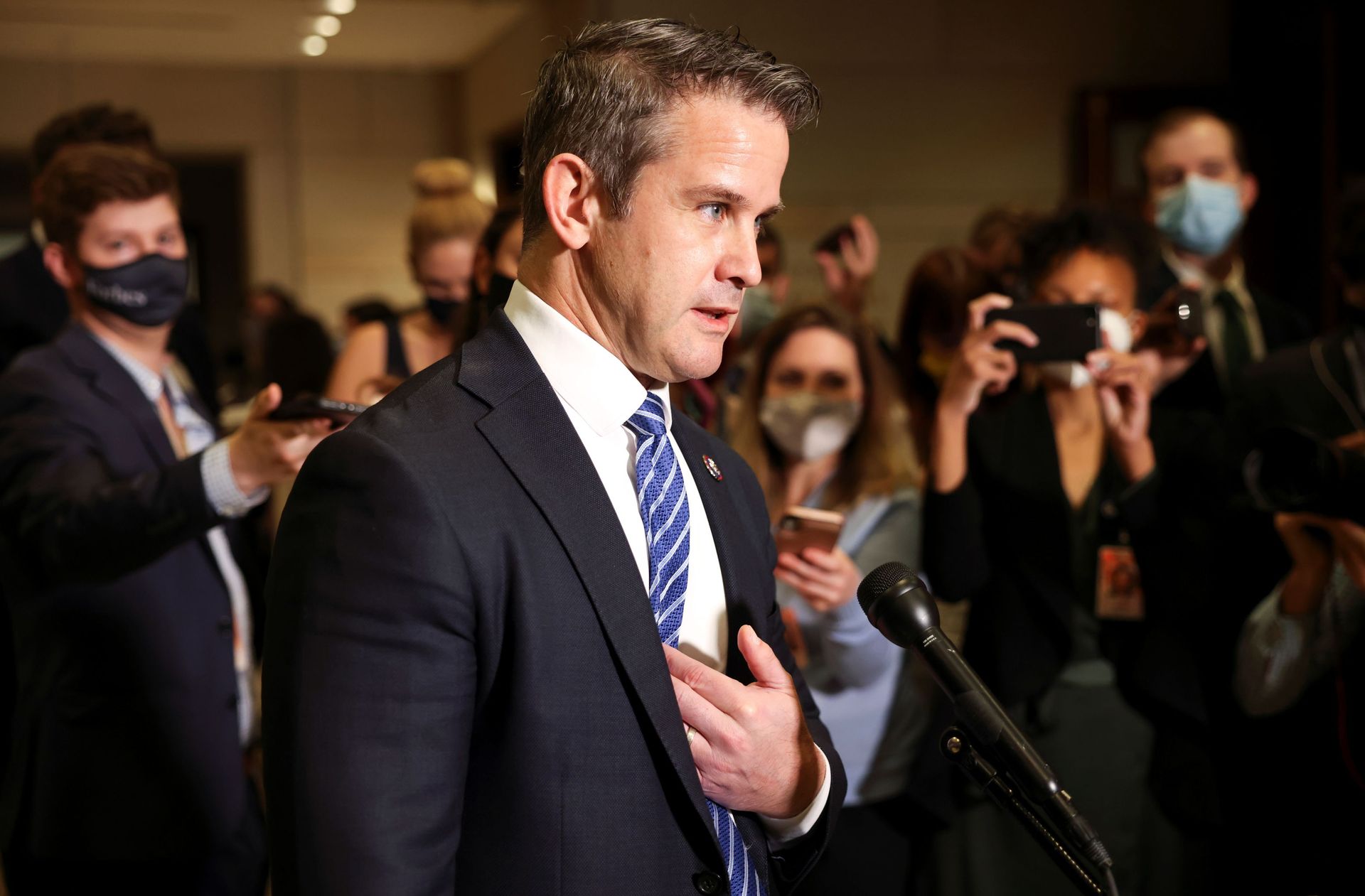 Representative Adam Kinzinger (R-IL) speaks to the media as he arrives on Capitol Hill in Washington, U.S., May 12, 2021 Representative Adam Kinzinger (R-IL) speaks to the media as he arrives on Capitol Hill in Washington, U.S., May 12, 2021 - Sputnik International, 1920, 07.09.2021