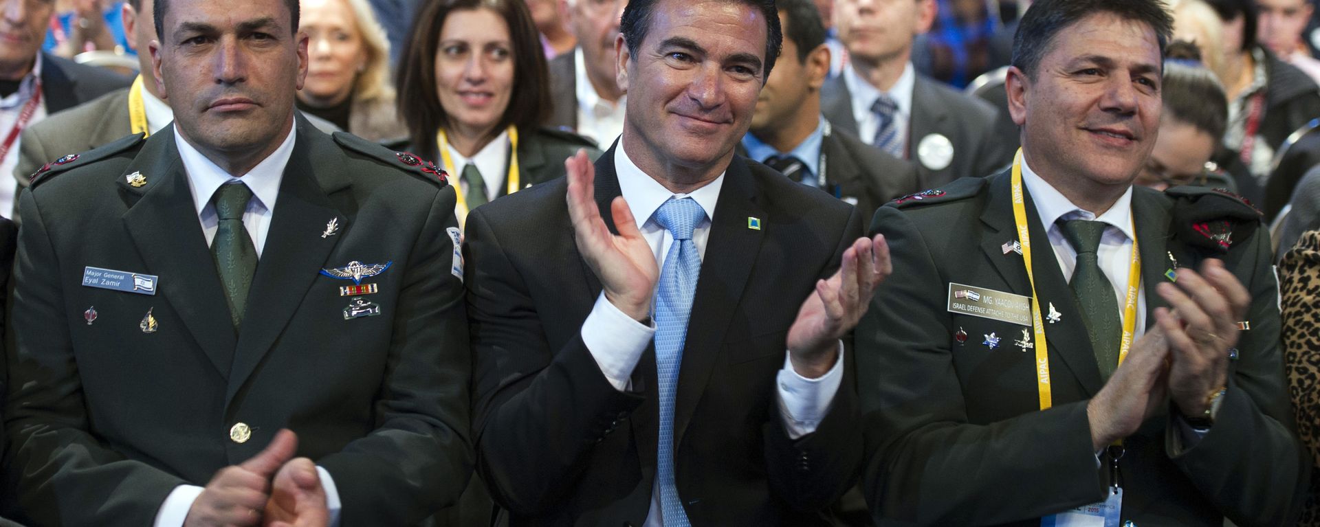 Israeli National Security Adviser Yossi Cohen, center, applauds National Security Adviser Susan Rice as she addresses the 2015 American Israel Public Affairs Committee (AIPAC) Policy Conference in Washington, Monday, March 2, 2015. Israeli National Security Adviser Yossi Cohen, center, applauds National Security Adviser Susan Rice as she addresses the 2015 American Israel Public Affairs Committee (AIPAC) Policy Conference in Washington, Monday, March 2, 2015. - Sputnik International, 1920, 29.08.2022