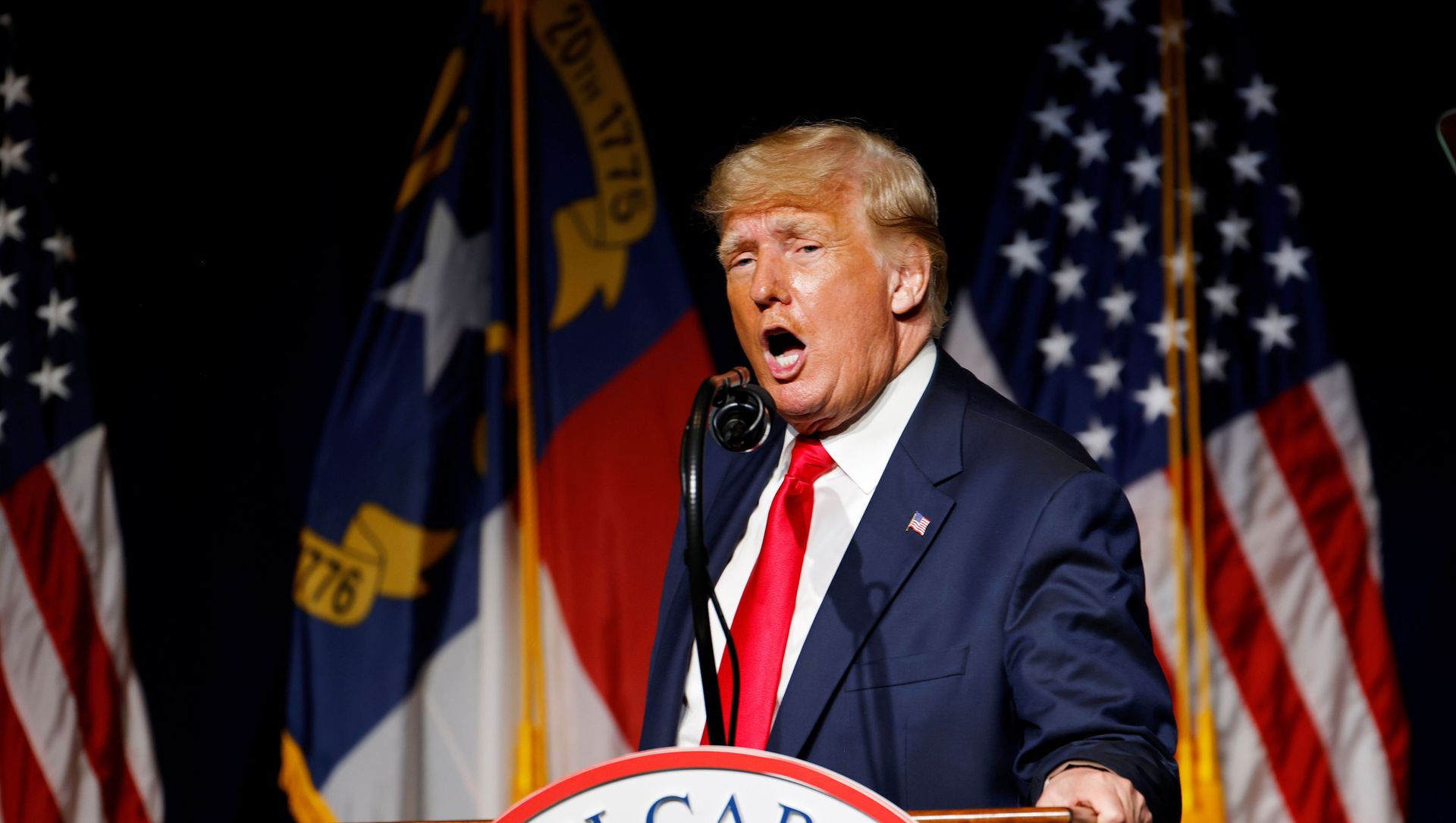 Former U.S. President Donald Trump speaks at the North Carolina GOP convention dinner in Greenville, North Carolina, U.S. June 5, 2021. Former U.S. President Donald Trump speaks at the North Carolina GOP convention dinner in Greenville, North Carolina, U.S. June 5, 2021. - Sputnik International, 1920, 06.06.2021