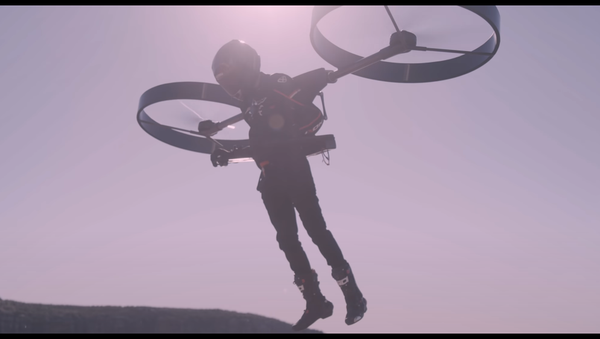 A screenshot from CopterPack manned flight tests video posted on YouTube. - Sputnik International