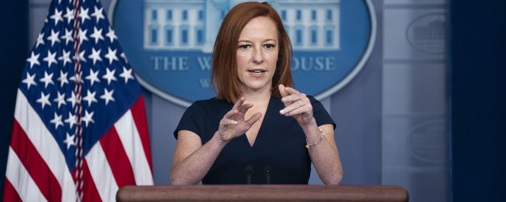 White House press secretary Jen Psaki speaks during a press briefing at the White House, Tuesday, June 8, 2021, in Washington White House press secretary Jen Psaki speaks during a press briefing at the White House, Tuesday, June 8, 2021, in Washington - Sputnik International, 1920, 21.09.2021