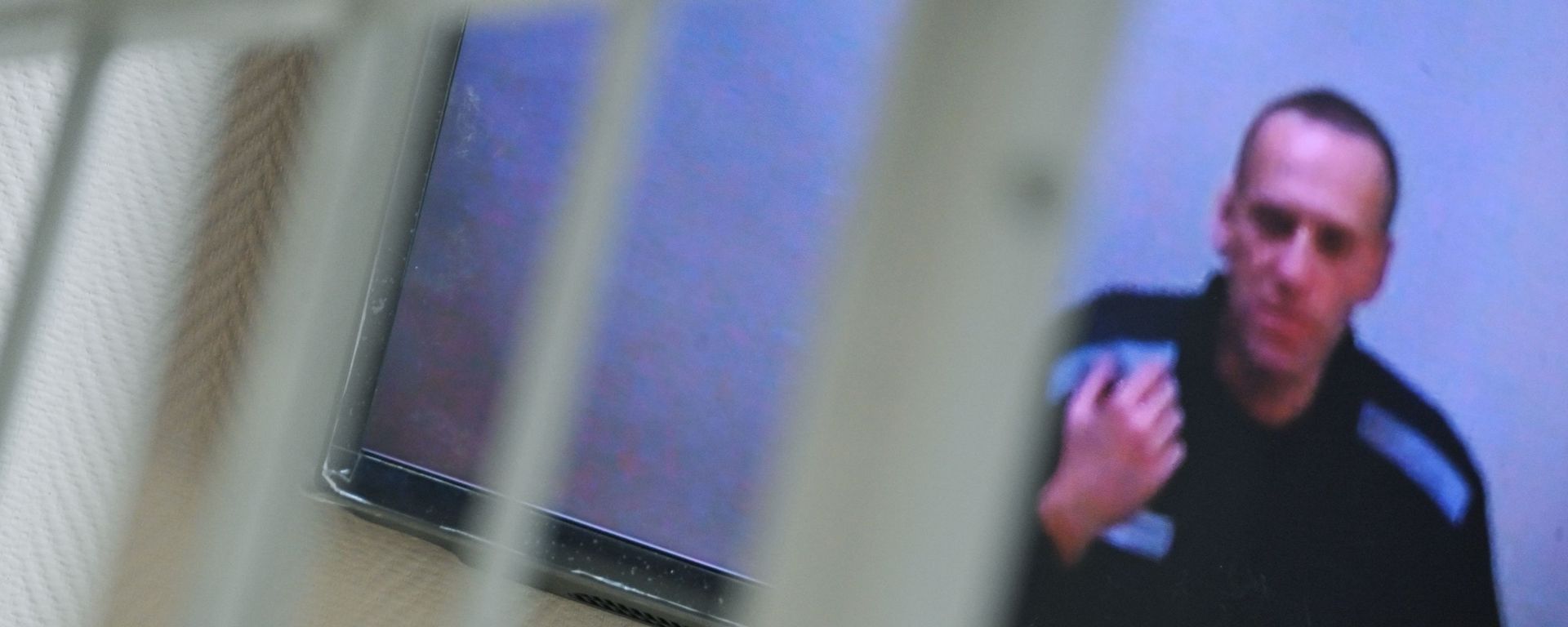 Alexei Navalny is taking part in the meeting of the Petushinsky District Court of the Vladimir Region via video link, where his claim to correctional colony No. 2 is being considered. - Sputnik International, 1920, 09.06.2021