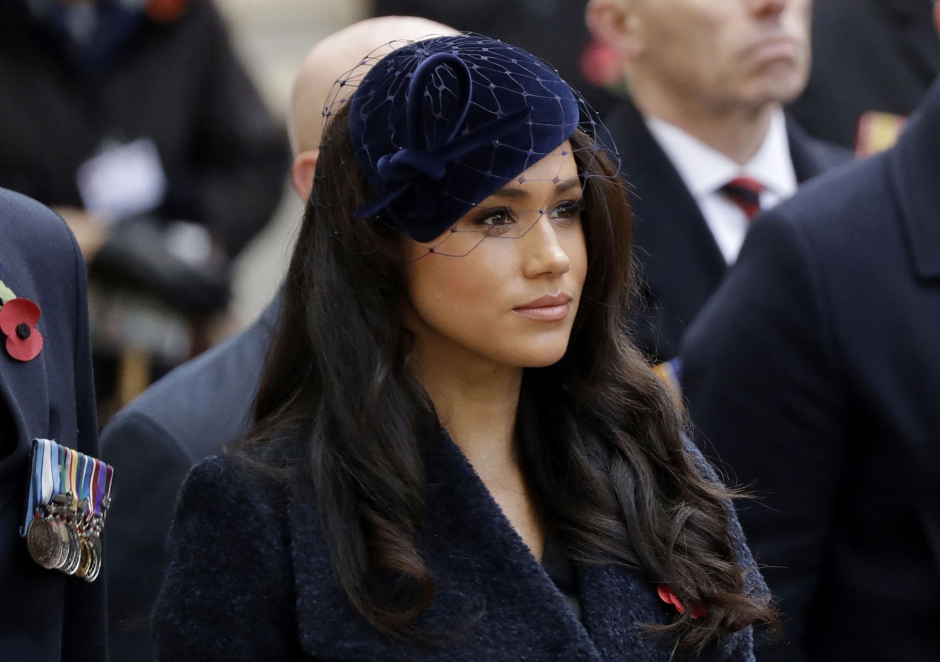 In this Thursday, Nov. 7, 2019 file photo Meghan the Duchess of Sussex stands after she and her husband Britain's Prince Harry placed a Cross of Remembrance as they attend the official opening of the annual Field of Remembrance at Westminster Abbey in London In this Thursday, Nov. 7, 2019 file photo Meghan the Duchess of Sussex stands after she and her husband Britain's Prince Harry placed a Cross of Remembrance as they attend the official opening of the annual Field of Remembrance at Westminster Abbey in London - Sputnik International, 1920, 23.11.2021