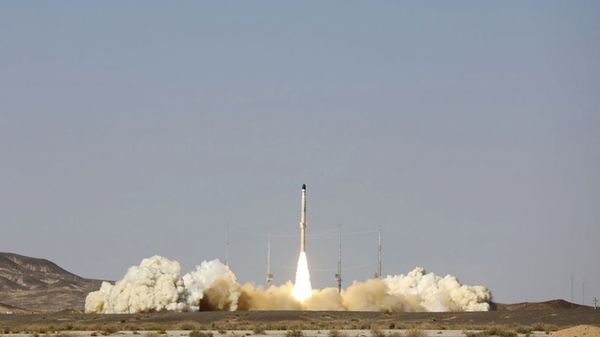 This picture released by the official website of the Iranian Defense Ministry on Monday, Feb. 1, 2021, shows the launch of Iran's newest satellite-carrier rocket, called Zuljanah, at an undisclosed location, Iran. - Sputnik International