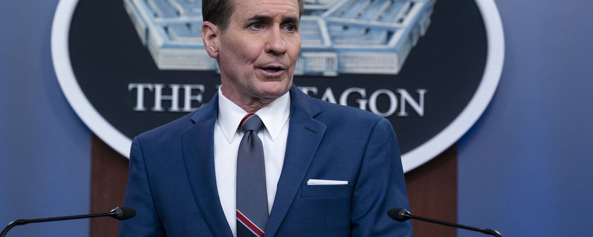 Pentagon spokesman John Kirby speaks during a media briefing at the Pentagon, Friday, June 4, 2021, in Washington. Pentagon spokesman John Kirby speaks during a media briefing at the Pentagon, Friday, June 4, 2021, in Washington. - Sputnik International, 1920, 24.02.2023