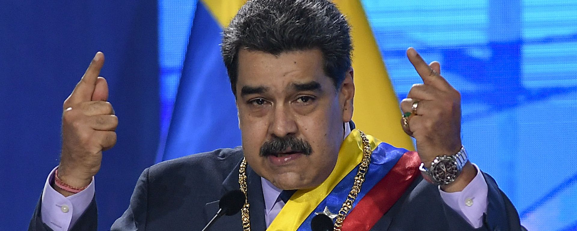 In this Jan. 22, 2021 file photo, Venezuelan President Nicolas Maduro speaks during a ceremony marking the start of the judicial year at the Supreme Court in Caracas, Venezuela. In this Jan. 22, 2021 file photo, Venezuelan President Nicolas Maduro speaks during a ceremony marking the start of the judicial year at the Supreme Court in Caracas, Venezuela. - Sputnik International, 1920, 26.05.2022