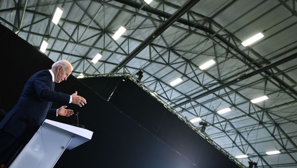 US President Joe Biden takes part in a press conference on the final day of the G7 summit at Cornwall Airport Newquay, near Newquay, Cornwall on June 13, 2021. US President Joe Biden takes part in a press conference on the final day of the G7 summit at Cornwall Airport Newquay, near Newquay, Cornwall on June 13, 2021. - Sputnik International
