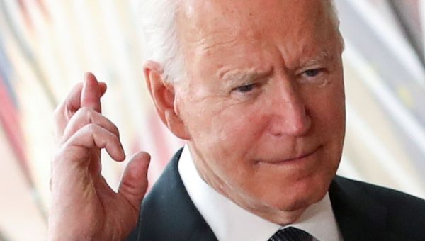 US President Joe Biden gestures as he arrives for the EU-US summit, in Brussels, Belgium June 15, 2021. - Sputnik International