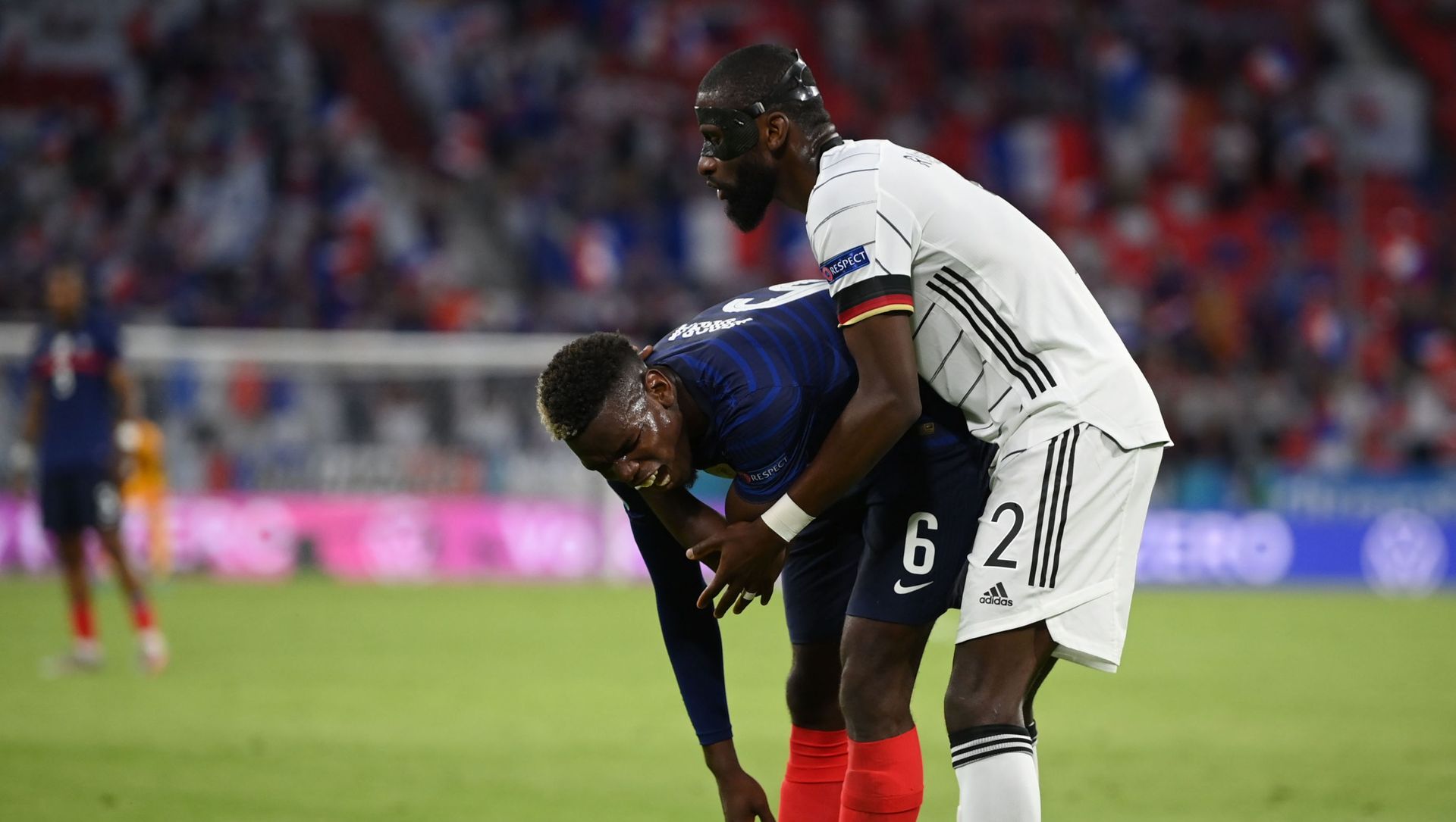 Soccer Football - Euro 2020 - Group F - France v Germany - Football Arena Munich, Munich, Germany - June 15, 2021 France's Paul Pogba and Germany's Antonio Rudiger Soccer Football - Euro 2020 - Group F - France v Germany - Football Arena Munich, Munich, Germany - June 15, 2021 France's Paul Pogba and Germany's Antonio Rudiger - Sputnik International, 1920, 15.06.2021