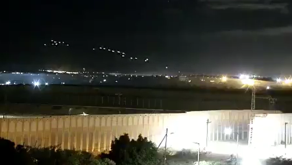 Screenshot from a video allegedly showing heavy weapon fire from Gaza that could have led to the activation of rocket sirens in Israel - Sputnik International