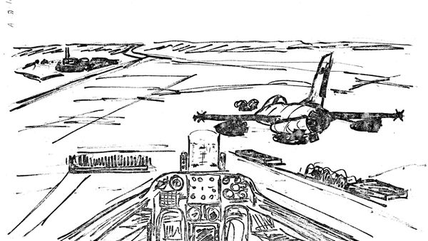 A sketch of the flight path toward the Osirak nuclear facility in Iraq, from an Israeli intelligence file, released on June 22, 2021 - Sputnik International