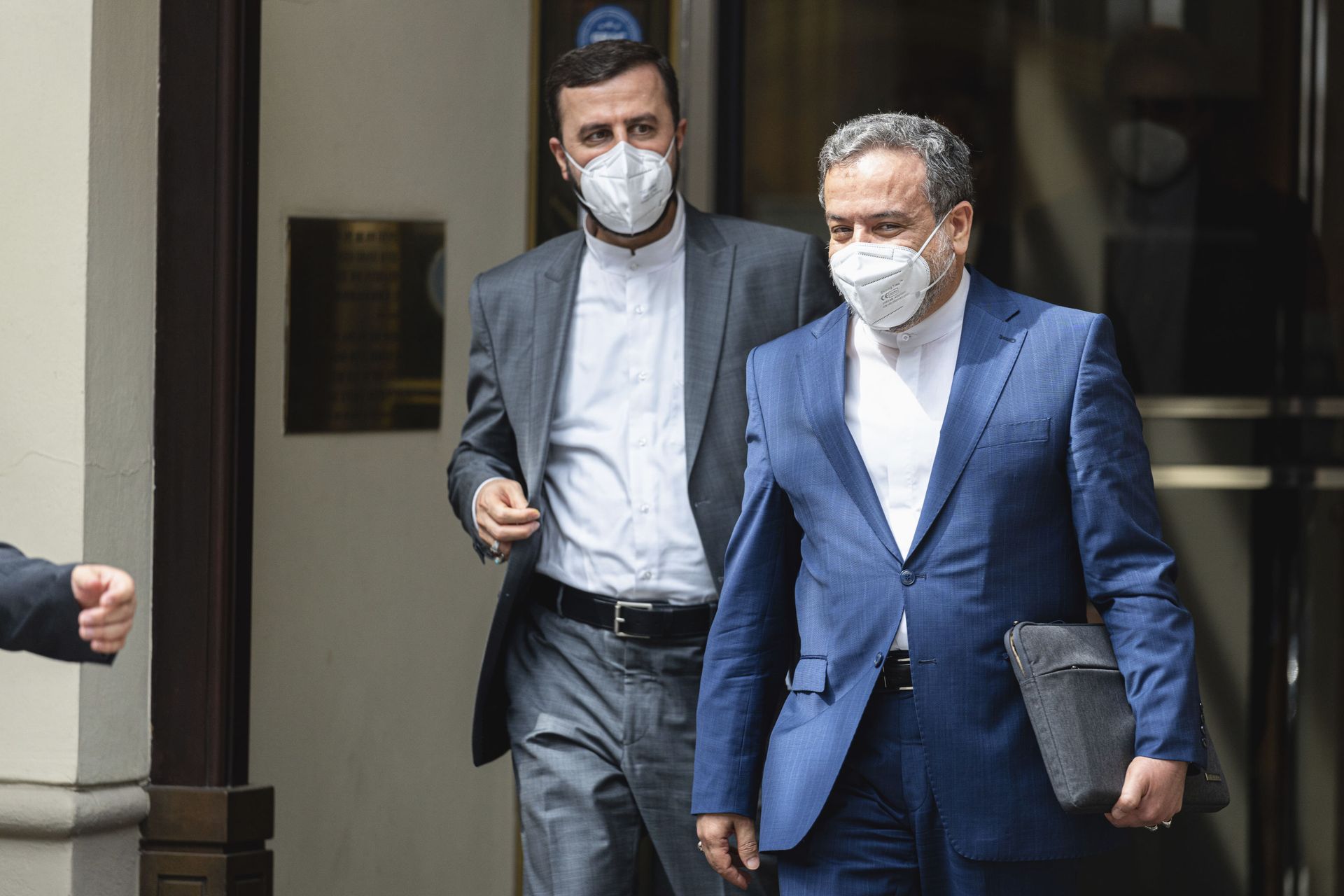 Iran's Governor to the International Atomic Energy Agency (IAEA), Kazem Gharib Abadi, and political deputy at the Ministry of Foreign Affairs of Iran, Abbas Araghchi, from left, leave the 'Grand Hotel Vienna' where closed-door nuclear talks take place in Vienna, Austria, Sunday, June 20, 2021. Iran's Governor to the International Atomic Energy Agency (IAEA), Kazem Gharib Abadi, and political deputy at the Ministry of Foreign Affairs of Iran, Abbas Araghchi, from left, leave the 'Grand Hotel Vienna' where closed-door nuclear talks take place in Vienna, Austria, Sunday, June 20, 2021. - Sputnik International, 1920, 07.09.2021