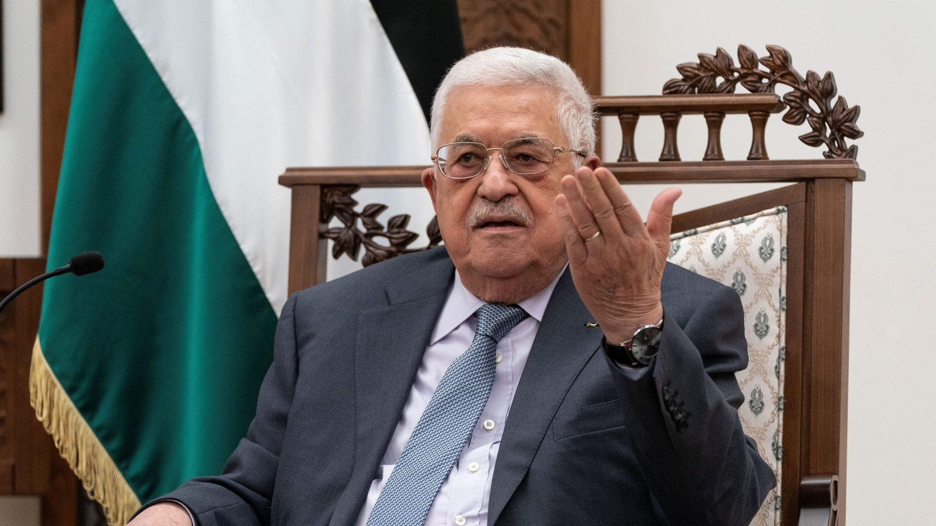 Palestinian President Mahmoud Abbas speaks during a joint press conference with U.S. Secretary of State Antony Blinken (not pictured), in the West Bank city of Ramallah, May 25, 2021. Palestinian President Mahmoud Abbas speaks during a joint press conference with U.S. Secretary of State Antony Blinken (not pictured), in the West Bank city of Ramallah, May 25, 2021. - Sputnik International, 1920, 24.06.2021