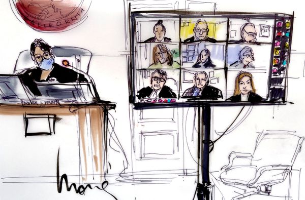 This courtroom sketch shows Judge Brenda J. Penny presiding over participants, virtually appearing on a screen, during the hearing of Britney Spears' guardianship case in the Los Angeles County Courthouse. This courtroom sketch shows Judge Brenda J. Penny presiding over participants, virtually appearing on a screen, during the hearing of Britney Spears' guardianship case in the Los Angeles County Courthouse. - Sputnik International