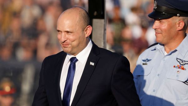 Israeli Prime Minister Naftali Bennett attends the Israeli Air Force pilots' graduation ceremony at Hatzerim air base in southern Israel June 24, 2021 - Sputnik International