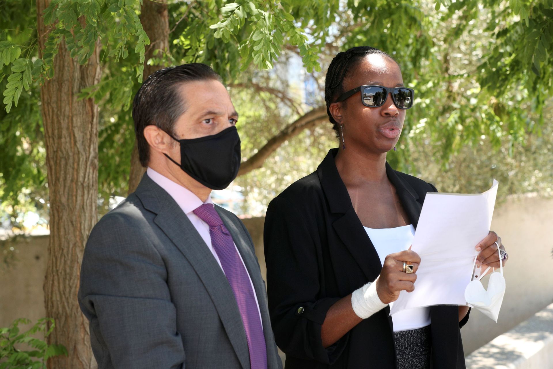 Janice McAfee, a wife of John McAfee, flanked by her lawyer Javier Villalba, speaks to media as she leaves the Brians 2 prison where her husband was found dead in his prison cell after the Spanish high court had authorised his extradition to the U.S., in Sant Esteve Sesrovires, Spain June 25, 2021. Janice McAfee, a wife of John McAfee, flanked by her lawyer Javier Villalba, speaks to media as she leaves the Brians 2 prison where her husband was found dead in his prison cell after the Spanish high court had authorised his extradition to the U.S., in Sant Esteve Sesrovires, Spain June 25, 2021. - Sputnik International, 1920, 07.09.2021
