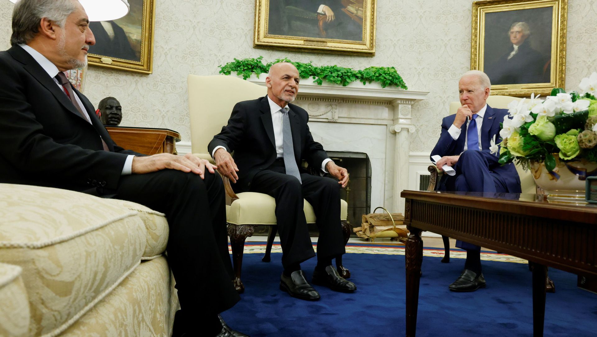 U.S. President Joe Biden meets with Afghan President Ashraf Ghani and Chairman of Afghanistan's High Council for National Reconciliation Abdullah Abdullah at the White House, in Washington, U.S., June 25, 2021. U.S. President Joe Biden meets with Afghan President Ashraf Ghani and Chairman of Afghanistan's High Council for National Reconciliation Abdullah Abdullah at the White House, in Washington, U.S., June 25, 2021. - Sputnik International, 1920, 01.09.2021