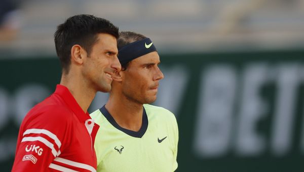 Serbia's Novak Djokovic with Spain's Rafael Nadal before their semi final match  - Sputnik International