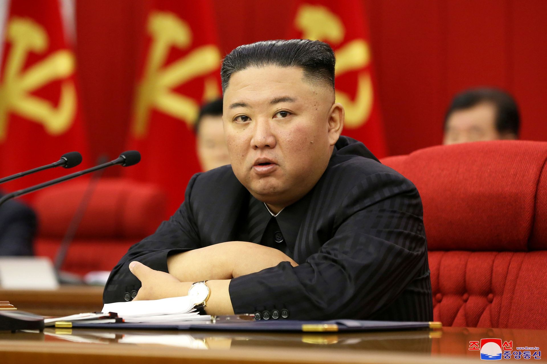 North Korean leader Kim Jong Un speaks at a meeting of the Workers' Party of Korea in Pyongyang, North Korea in this image released June 18, 2021 by the country's Korean Central News Agency. North Korean leader Kim Jong Un speaks at a meeting of the Workers' Party of Korea in Pyongyang, North Korea in this image released June 18, 2021 by the country's Korean Central News Agency. - Sputnik International, 1920, 07.09.2021