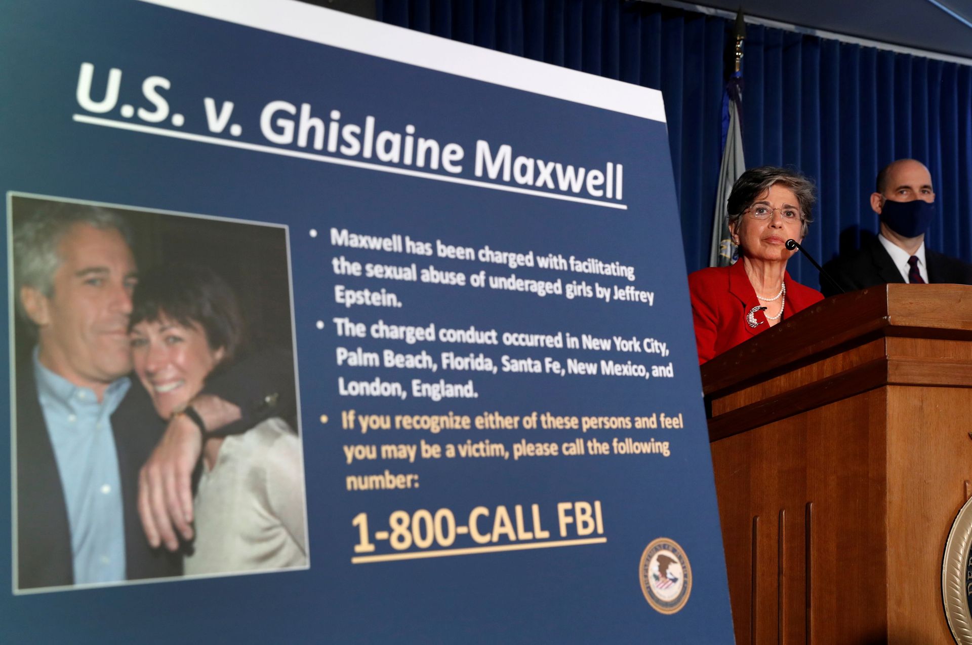 FILE PHOTO: Audrey Strauss, acting U.S. attorney for the Southern District of New York, speaks alongside William F. Sweeney Jr., assistant director-in-charge of the New York Office, at a news conference announcing charges against Ghislaine Maxwell for her alleged role in the sexual exploitation and abuse of minor girls by Jeffrey Epstein in New York City, New York, U.S., July 2, 2020 FILE PHOTO: Audrey Strauss, acting U.S. attorney for the Southern District of New York, speaks alongside William F. Sweeney Jr., assistant director-in-charge of the New York Office, at a news conference announcing charges against Ghislaine Maxwell for her alleged role in the sexual exploitation and abuse of minor girls by Jeffrey Epstein in New York City, New York, U.S., July 2, 2020 - Sputnik International, 1920, 07.09.2021