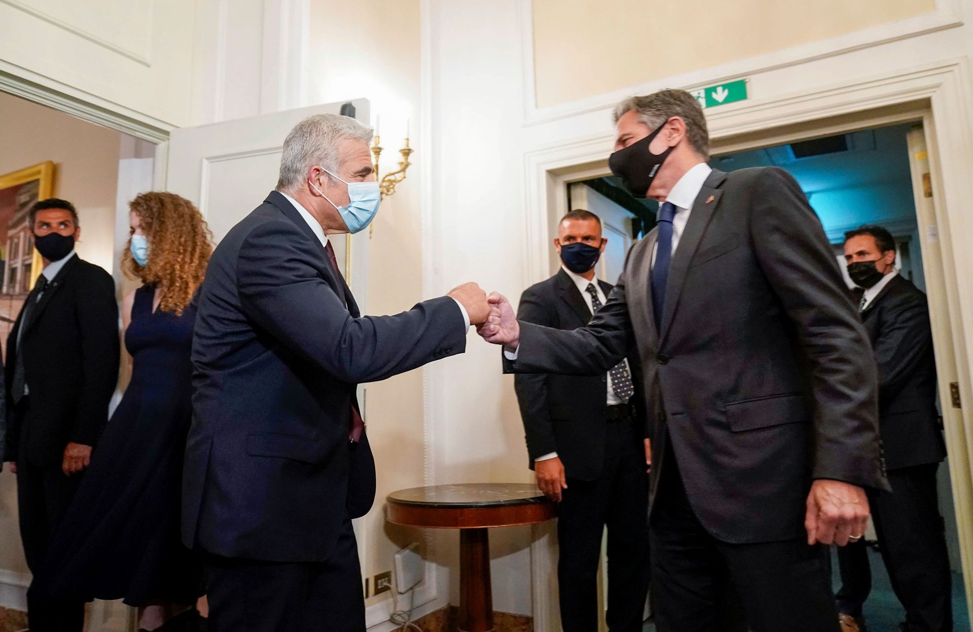 U.S. Secretary of State Antony Blinken greets Israeli Foreign Minister Yair Lapid during their meeting in Rome, Italy, June 27, 2021. U.S. Secretary of State Antony Blinken greets Israeli Foreign Minister Yair Lapid during their meeting in Rome, Italy, June 27, 2021. - Sputnik International, 1920, 07.09.2021